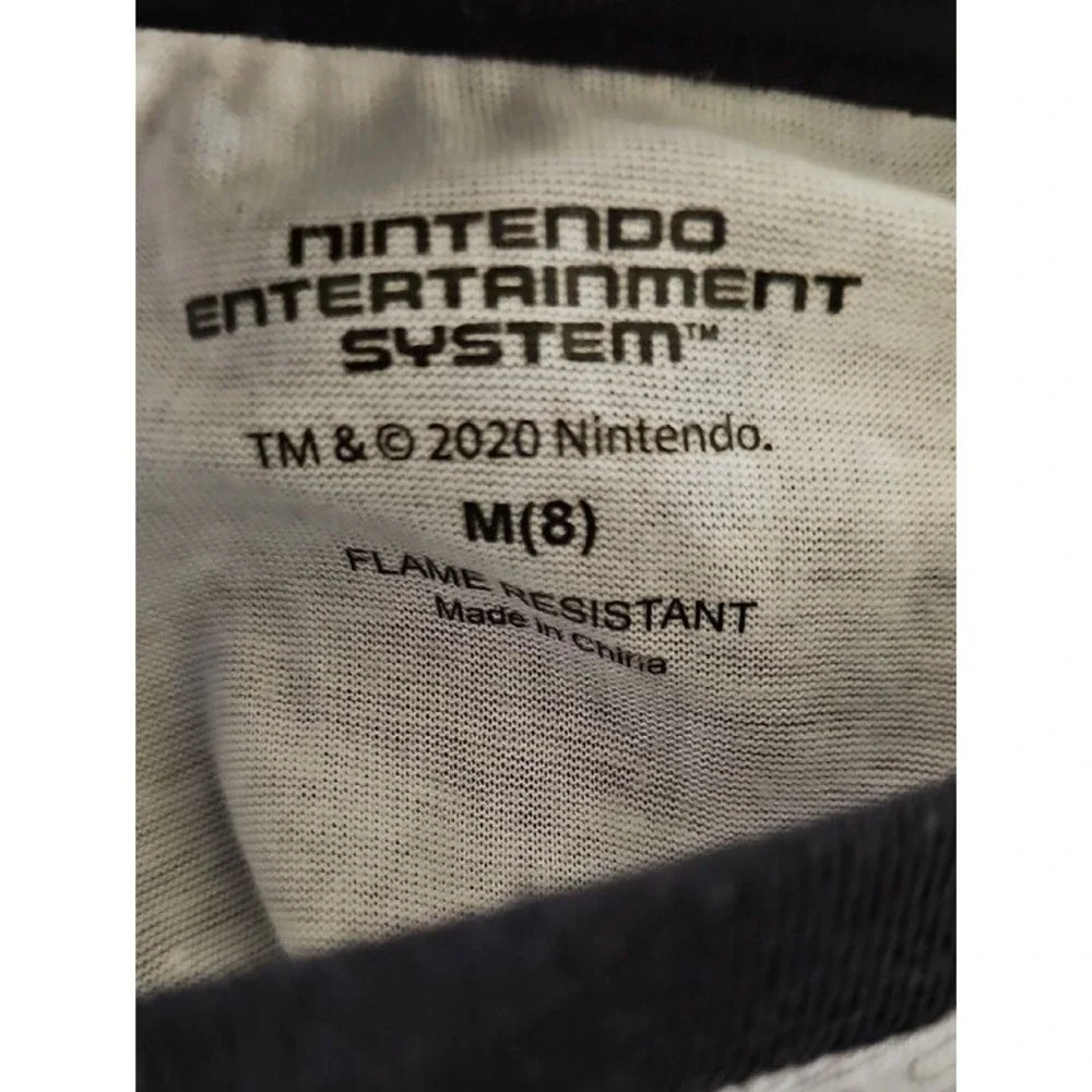 Nintendo NES Game On Retro Controller Pajama Set Kids Size M 8 Gray Black
